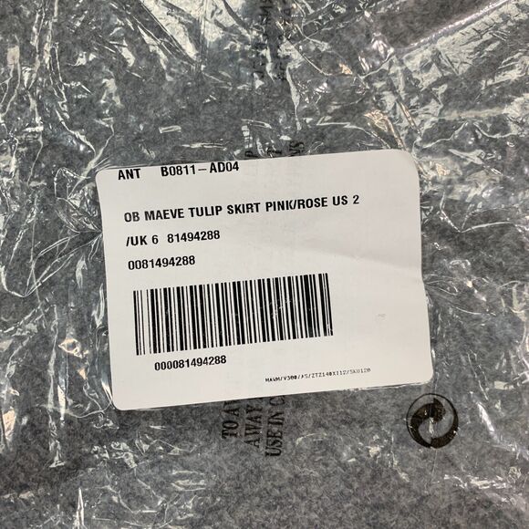 Maeve Tulip Satin Skirt Women 2 Anthropologie Pink Rose Front Split Button Front - Picture 12 of 16